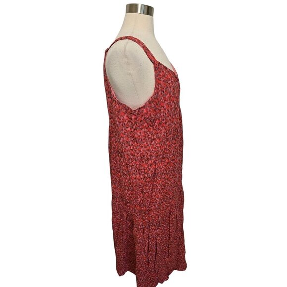 Joie Sleeveless Midi Printed Dress Size Large Red Print Casual - Picture 7 of 8